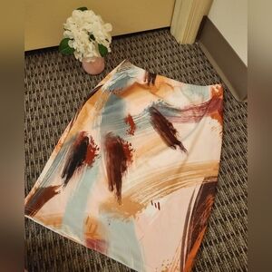 SHEIN Multicolor Abstract A-Line Skirt